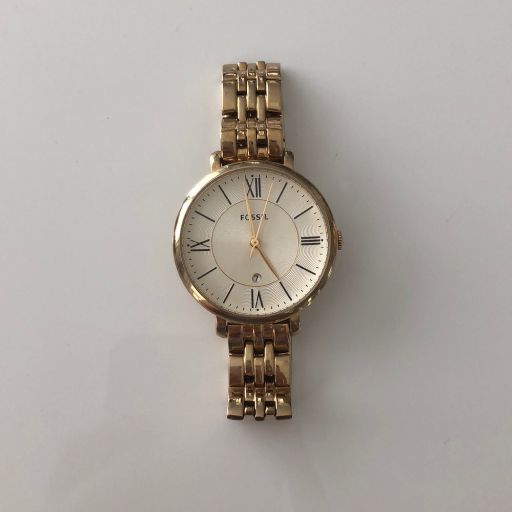 Gold Fossil Watch